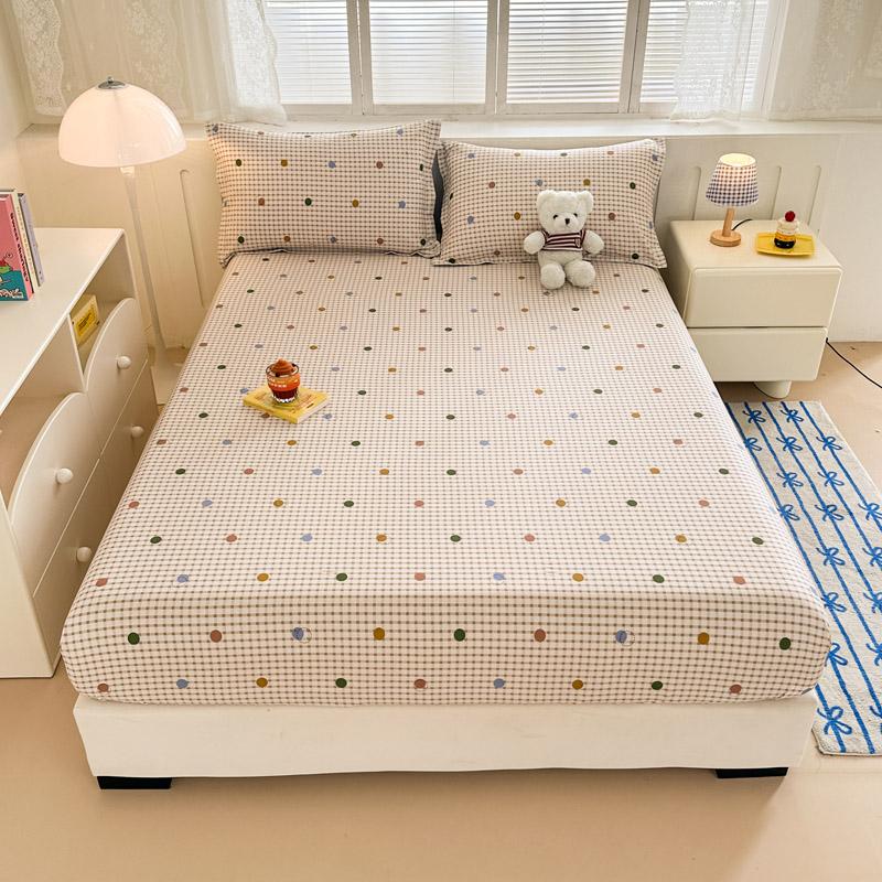 Square Geometric Cotton Fitted Sheet Set Grey and Orange Geometric Lines Bed Cover Adult Single 3pcs Bedding Deep Pocket Design