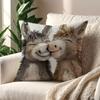 Peluche Kawaii Burro Linda funda de cojín Para Almohada Impresión Decoración de Sofá Hogar Coche Habitación Cafetería Oficina Simplicidad Nórdica