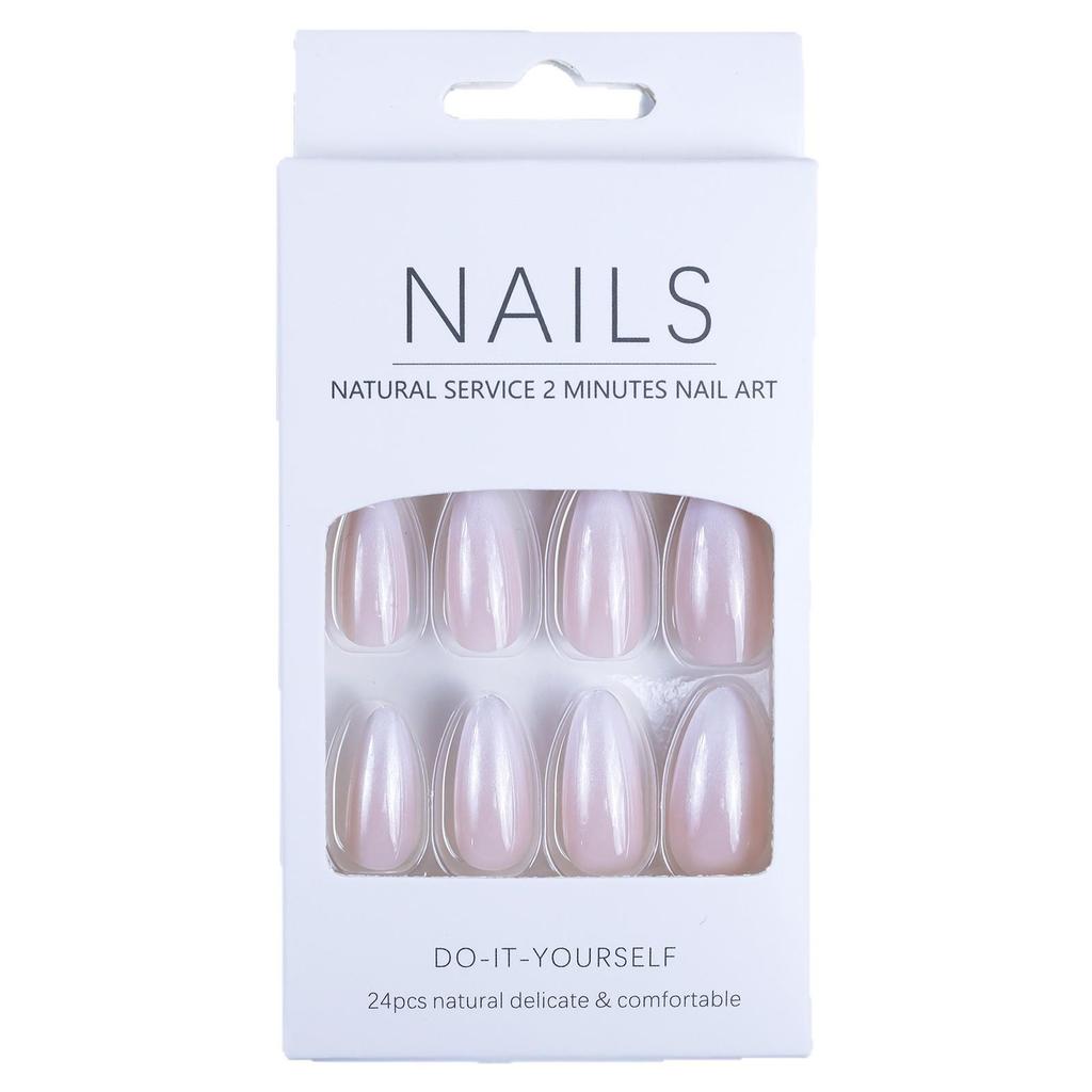 24-Piece French Gradient Almond Shape Wearable False Nails