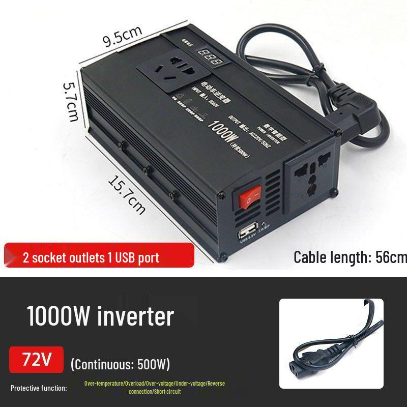High-Power Electric Bike & Tricycle Inverter: 48V/60V/72V To 220V Universal Converter