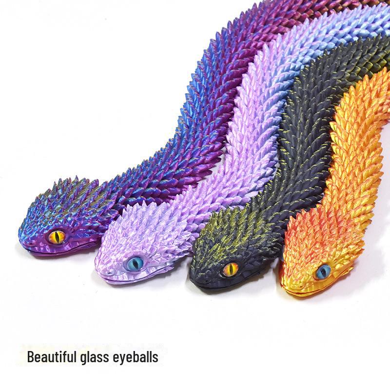3D-gedrucktes bewegliches Viper-Schlangenspielzeug – handgefertigtes Desktop-Ornament-Kunsthandwerk