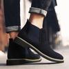 2024 Suede Leather Chelsea Boots for Men Platform Ankle Boots Male Thick Bottom Motorcycle Boots Spring Mens Chunky Casual Shoes