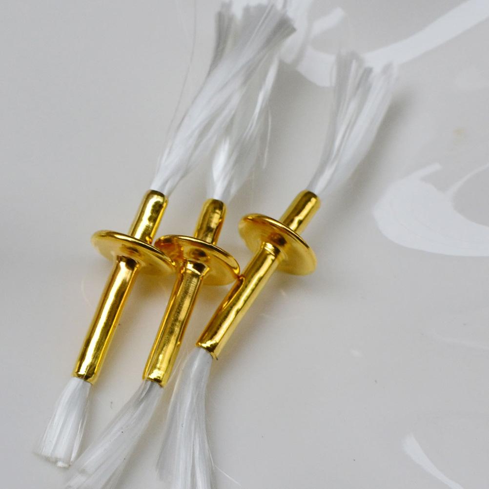 2 Pcs Wick Tube Oil Lamp Burner DIY Supply Metal Kerosene Glass Replacement Cotton Thread