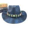 European And American Stylewestern Denim Hat Retro Felt Hat Tibetan Men'S And Women'S Hats Jazz Hat Adult Fashion Top Hat