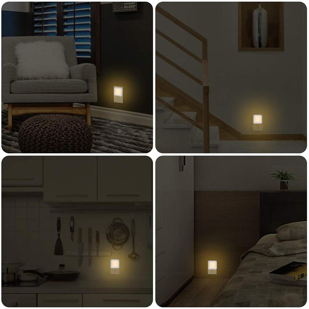 EU US UK Stecker Nachtlicht für Kinderzimmer Automatischer Dämmerung bis Morgengrauen Sensor LED Nachtlampe Dimmbar Warmweiß Kabellose Schrankleuchte