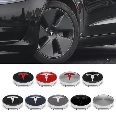 4Pcs 56mm+60mm Car Wheel Center Hub Caps Stickers For Model 3 Model S X Model Y Roadster SpaceXAuto Rim Cover Accessories