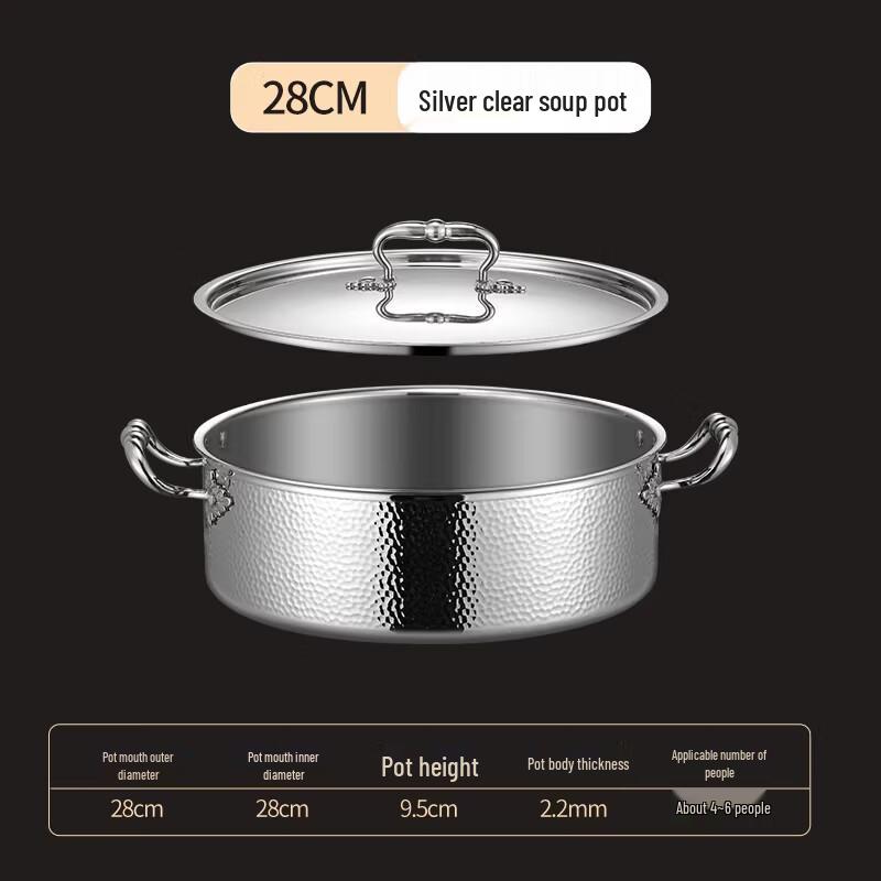 Naijiang Stainless Steel European Hammered Hot Pot