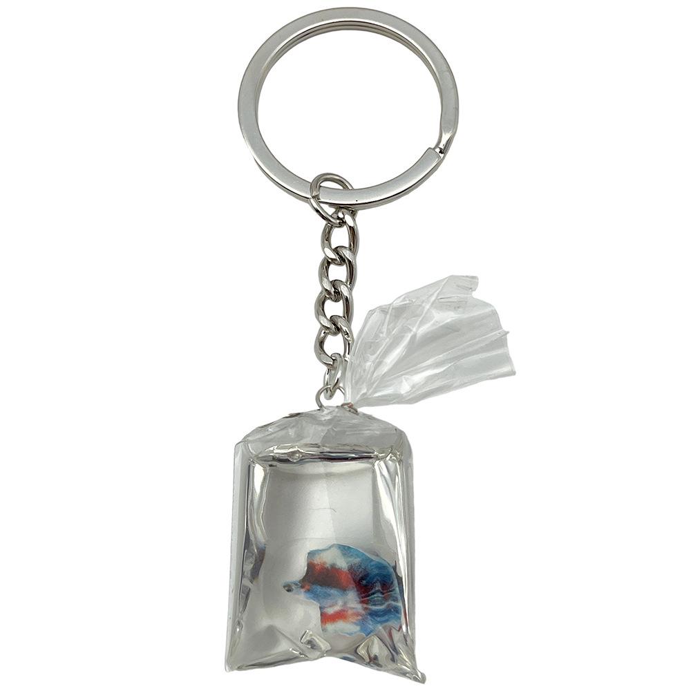 Tropical Fish Resin Keychain - 3D Transparent Goldfish Pendant Decoration