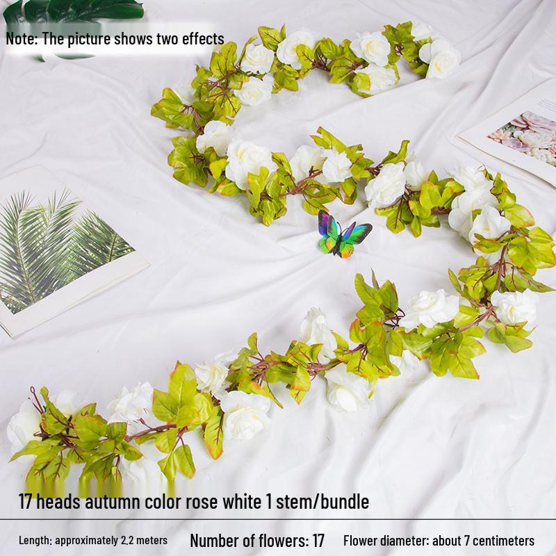Artificial Rose Vine Floral Ceiling Decor