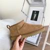 Snow boots i sheepskin integrated warm and piled thickened short snow cotton boots winter shoes women
