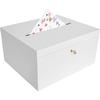 Boite En Bois - Creative Deco - Urne Mariage - 29x25x15 Cm - Couvercle Et Clé - Souvenirs Lettres
