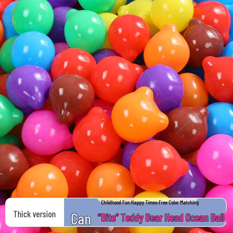 Eco-Friendly Bear-Shaped Ocean Ball Set: Baby Storage Box, Bouncing Ball Pit, Children's Toy and Decoration.