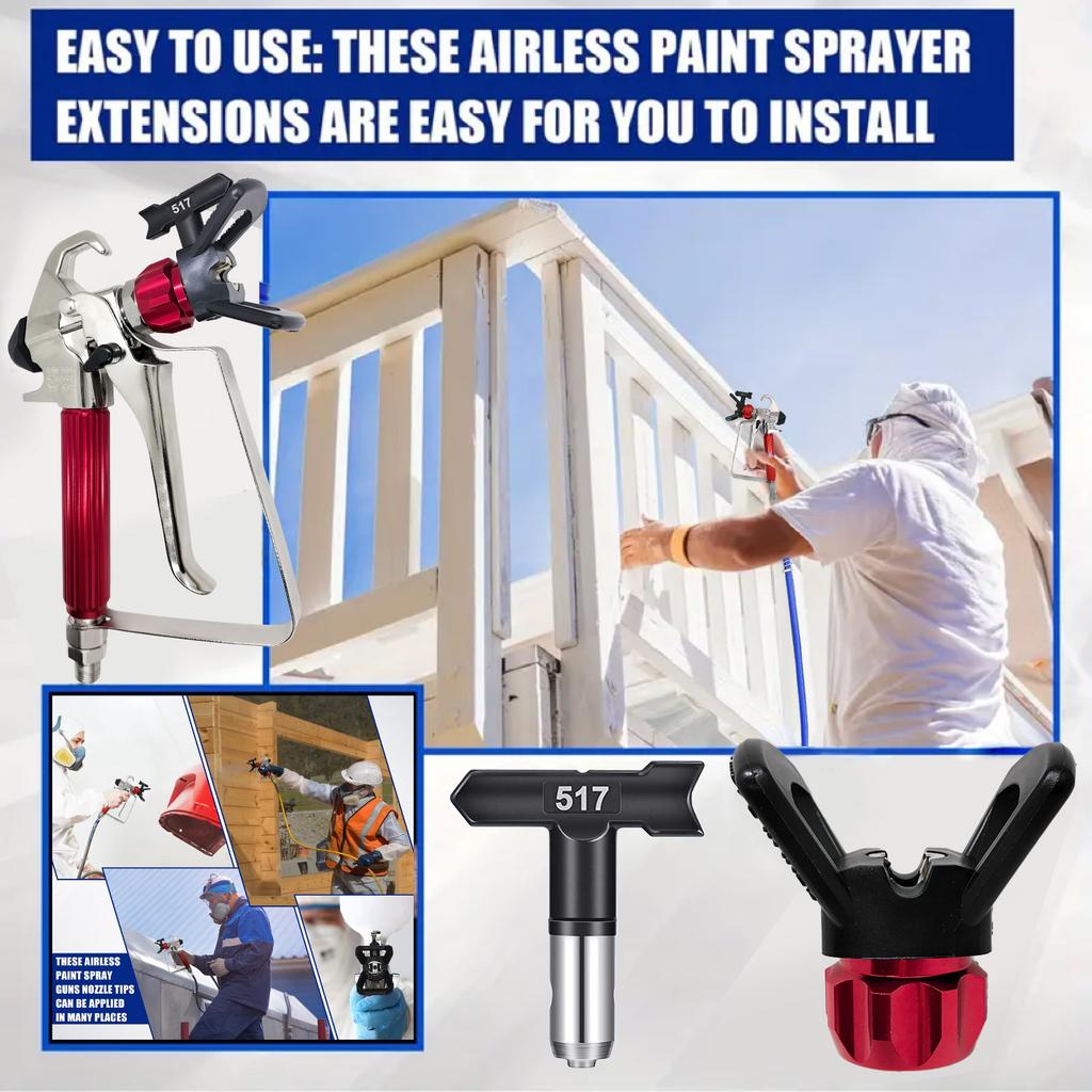 1 Set Airless Paint Spray Gun with 517 Nozzle , Filter and Hand-twist Nozzle Protective Cover- Easy To Operate
