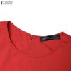 ZANZEA Women Casual Round Neck Solid Color Summer Sleeveless Dress