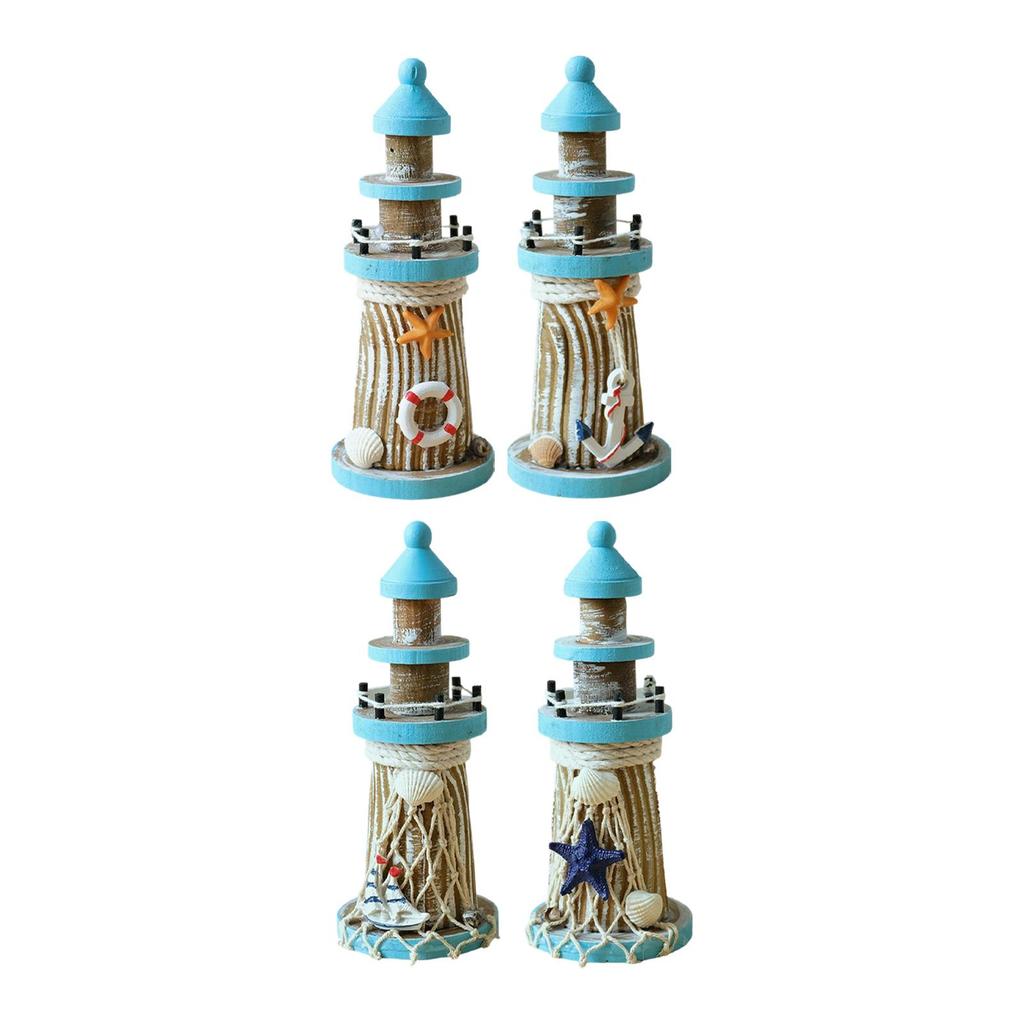 Wooden Lighthouse Ornament Display Desktop Decorative Home Decoration Tabletop Nautical Decor for Bar Birthday Gift Drawing Room