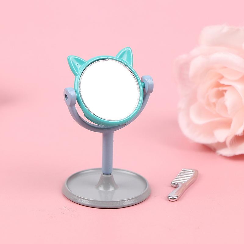 1/12 Make-up Mini Hasenohren Spiegel Möbel für Puppenhaus Spielzeug Zubehör