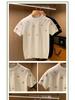 Men's Trendy European Bee Embroidery Knit T-Shirt, Short-Sleeved, Round Neck, Light Luxury Style