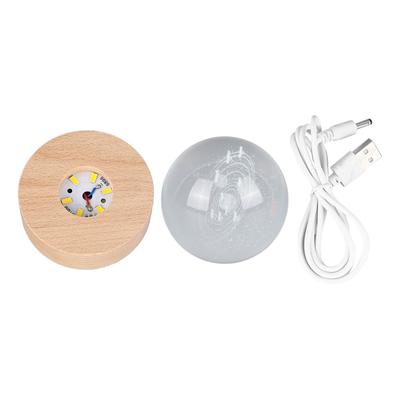 6cm 3D Kristallkugel Leuchtend Klar Skulptur Rund Astronomiekugel Miniatur Skulpturkugel Nacht