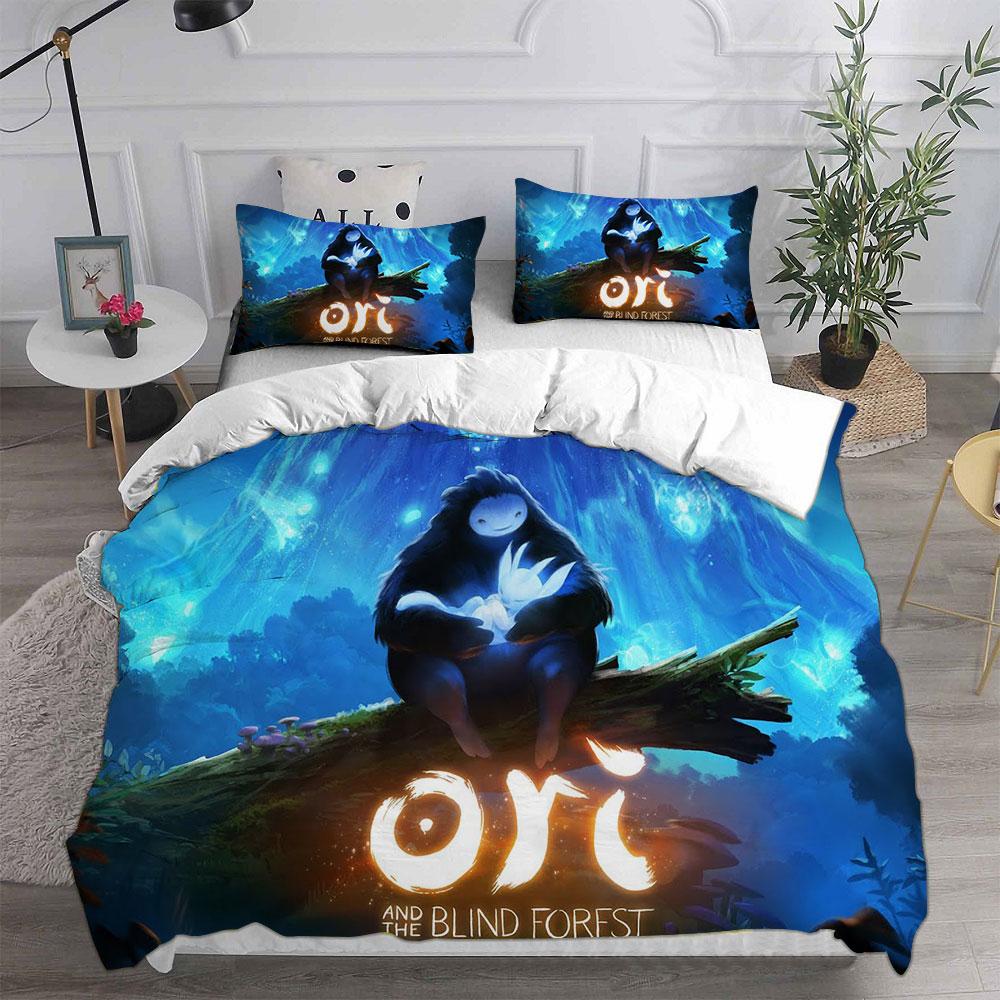 3D Game Ori and the Blind Forest Bedding Sets Comforter Quilt Bed Cover Duvet Cover Pillow Case 2-3 Pieces Sets Kids Adult Size
