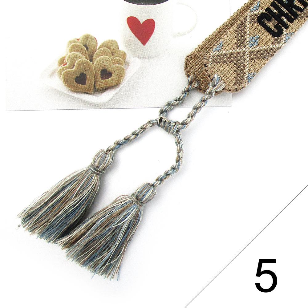 Custom Bohemian Embroidered Bracelet with Tassel and Woven Rope - Handmade Jewelry for Couples and Women