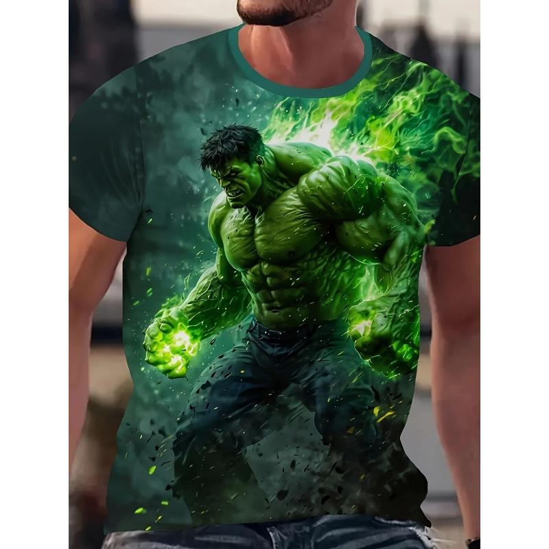 Marvel Hulk Men Graphic T-Shirt Summer Superhero Fan Appare Hulk Graphic Tee