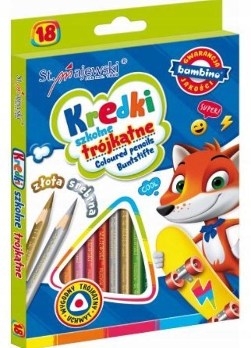 KREDKI BAMBINO OŁÓWKOWE 18KOL 18CM 2670 A'8