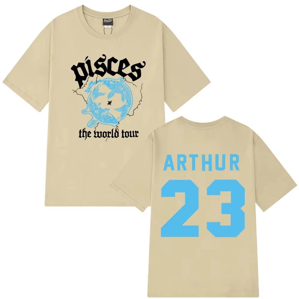 James Arthur 23 The Pisces World Tour Merch Tshirts Men Women Fashion Short Sleeve Hiphop Casual pure Cotton Tshirts