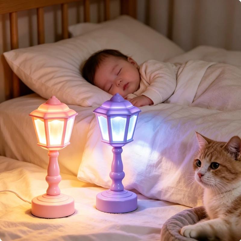 Mini LED Night Light Battery Powered Nordic Style Table Lamp Warm Atmosphere Bedside Lamp Creative Birthday Gift for Kids Bedroom Home Decor
