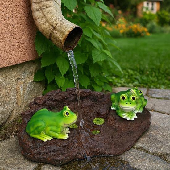 Frogs Gutter Guardian Rain Downspout Extension Frog Statue Decorative Splash Block