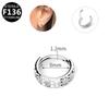 Titanium G23 Zirconia Nose Ring 16G Piercing Jewelry - Amethyst Alloy Set