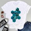 Watercolor Lovely Striped 90s Summer Fashion Women Print Tee Top Tshirt Short Sleeve Lady Female Clothing Casual Graphic T-shirt