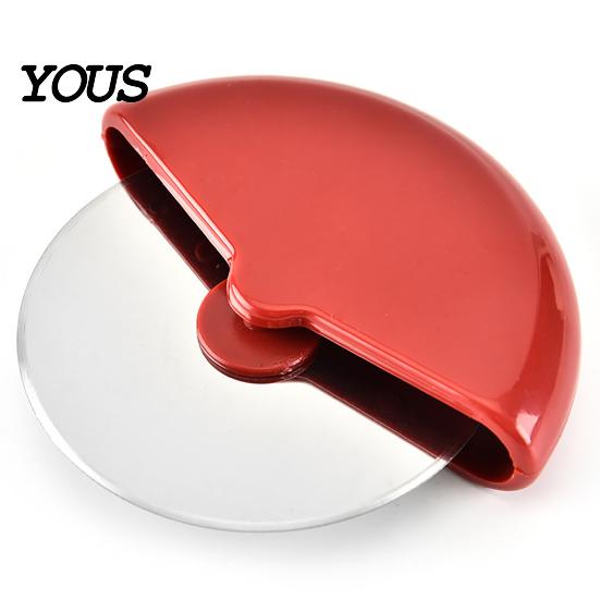 Non Slip Kitchen Dough Scraper Stainless Steel Pizza Cutter Wheel, Pastry Slicer Tool for Crusts Easy Grip Baking Pie Pastries Pancake, Ergonomic