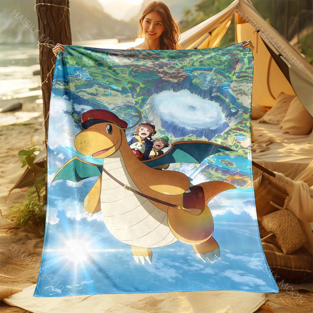 New ProductCute Pokemon Dragonite Print Blanket for Home Sofa Travel Office Break Blanket Children Student Kids Luxury Gifts 75x90cm