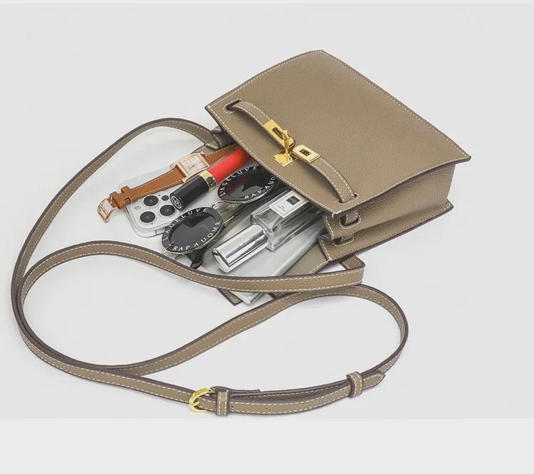 Damska 2024 Jesień/Zima Miękka Skóra Wszechstronna Torba na Ramię i Przez Ciało Mała Kwadratowa