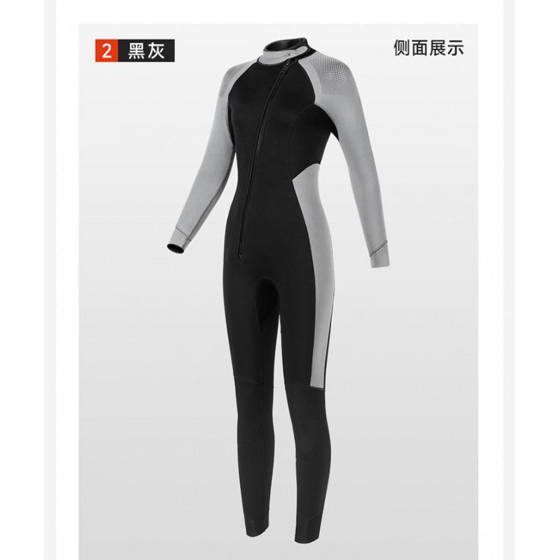 Womens 3mm Neoprene Full Wetsuit With Front Zip Freediving Surfing Warm Water Sports
