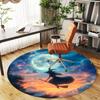 1PC witch broomstick Office Round Area Rug, Under Office Chairs Bedroom Living Room Home Decor,Carpet for Office, -1110225