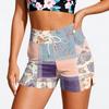 Women High Waist Drawstring Patchwork Print Athletic Shorts Lightweight Stretch Casual Sports Bottoms for Training