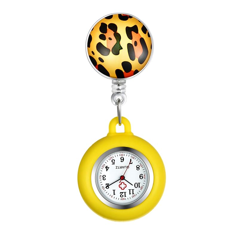 

Lancardo nurse clock clip watch expansion and contraction silicon pocket watch nurse watch men s ladies analog Case can be removed present