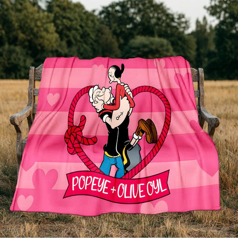 Popeye Flannel Blanket, Use for Birthday/Holiday Gift, Soft Blanket for Sofa/Bed/Camping/Office/Tourism Use,All Seasons