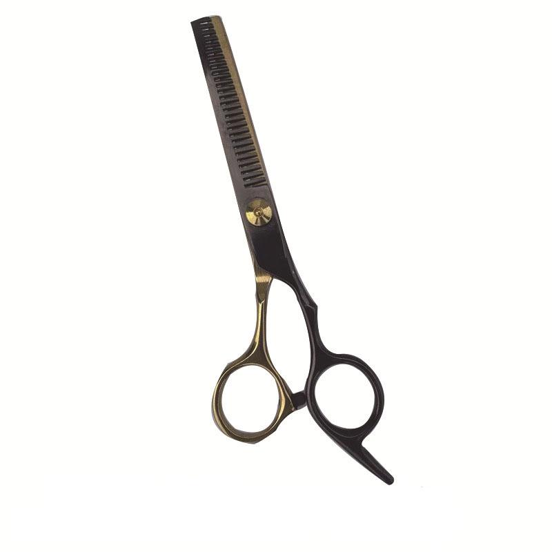 

6 Inches Black-gold Barber Scissors Household Scissors Flat Shears Fine-toothed Shears Barber Accessories