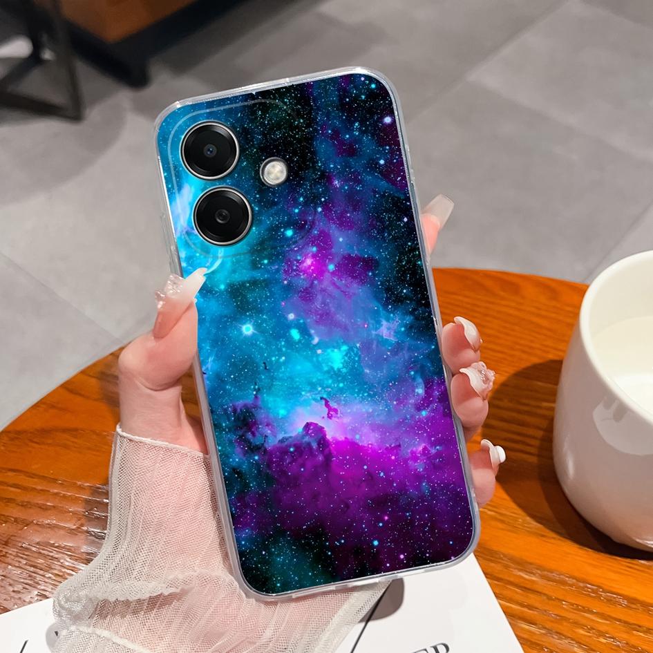 Pretty Starry Sky Pattern Case For Oppo A3x Realme Narzo N63 13 Pro K12x Housing Silicone Soft Screen Protector High Quality Clear Back Cover For Oppo