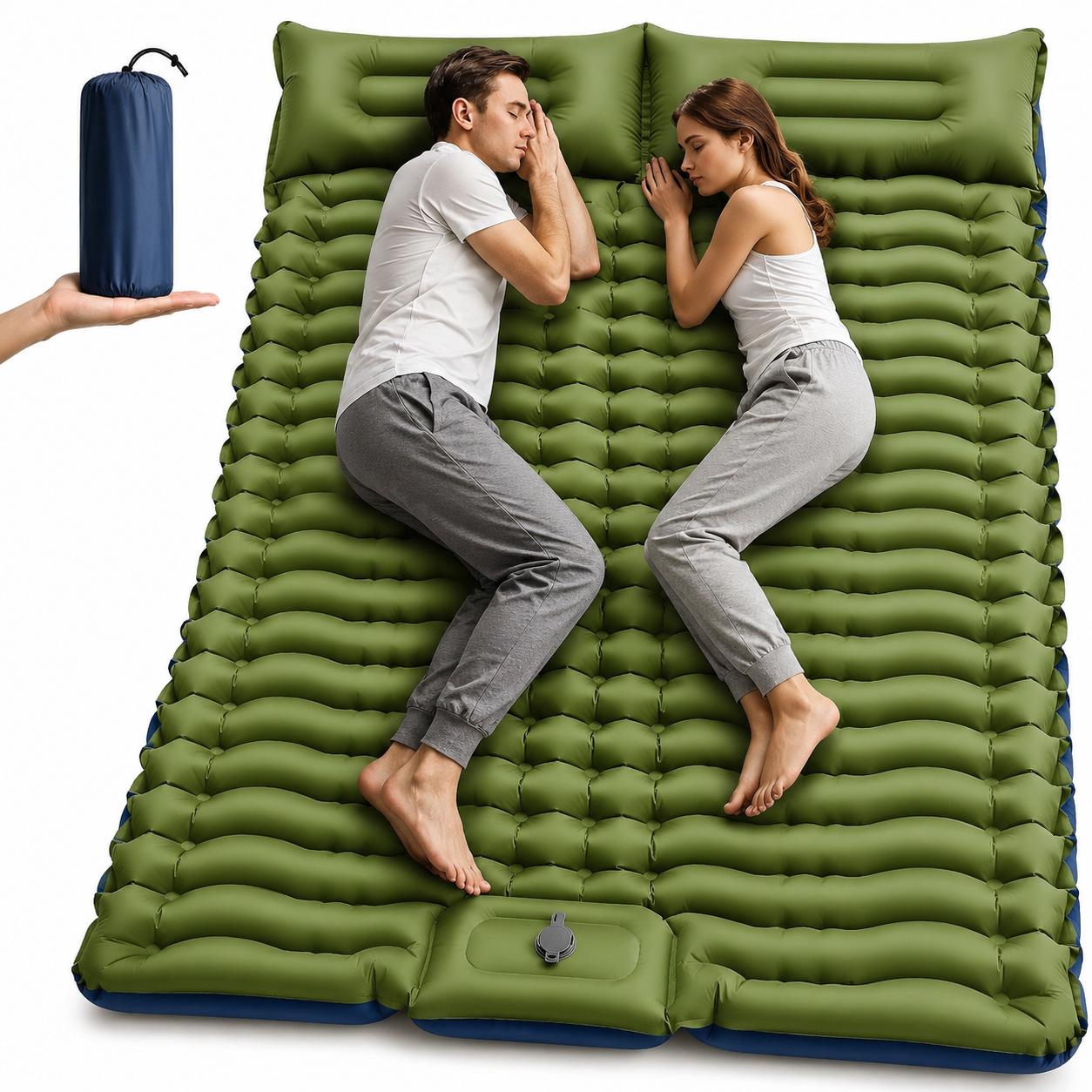 Double Inflatable Camping Sleeping Pad with