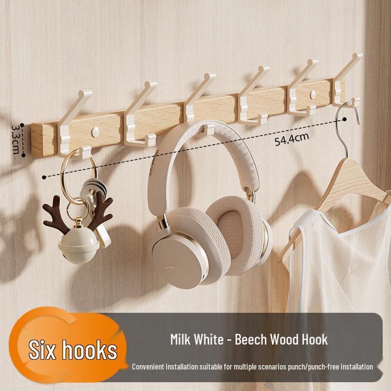 Walnut Strong Load-Bearing Door & Wall Hook Rack