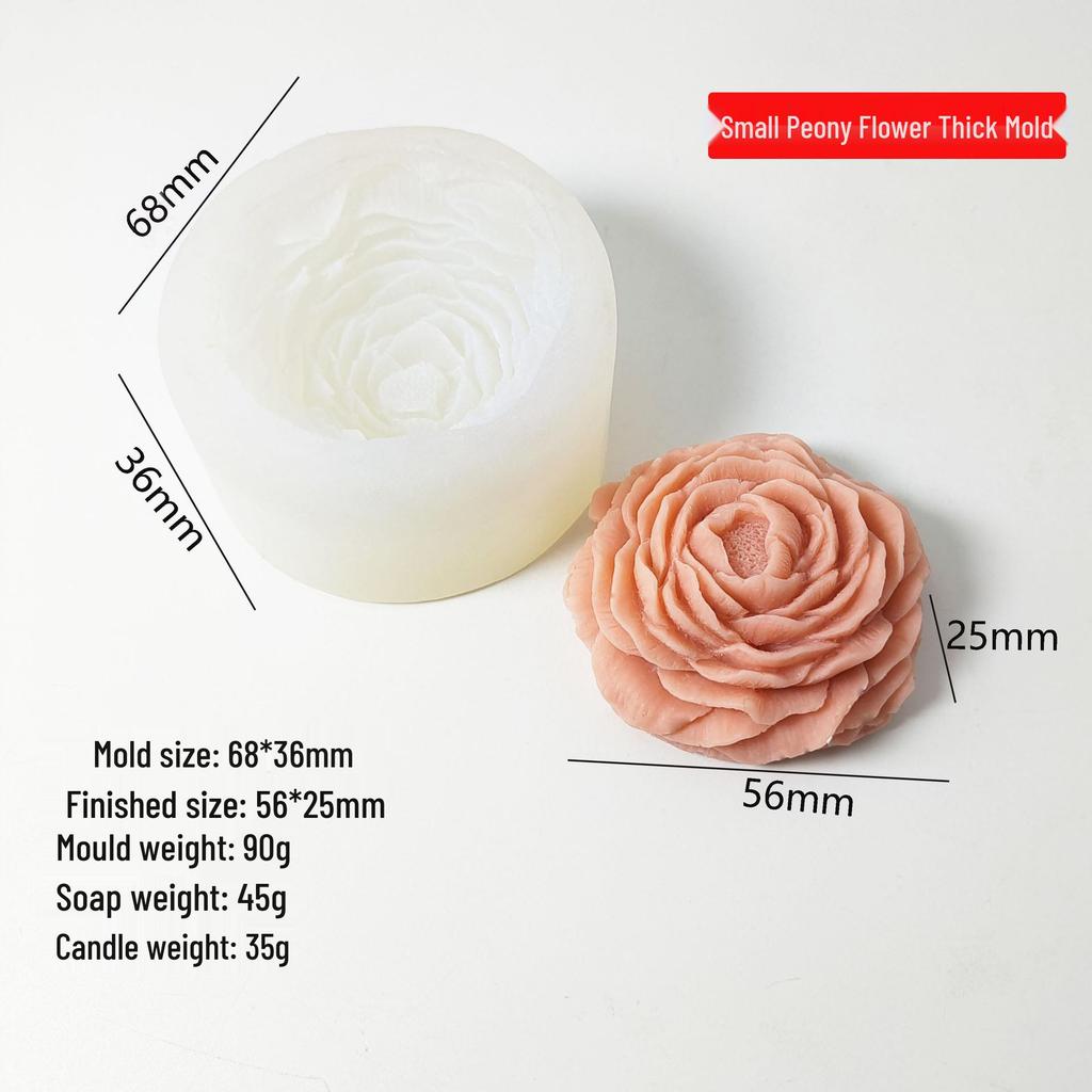 Large Peony Silicone Mold for Scented Candles, Mousse Cakes, Chocolates, and Soaps