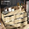 6-Drawer Chest Modern Chest of Drawers for Bedroom with Anti-Tip Design 110L x 40W x 75H cm Wood Look