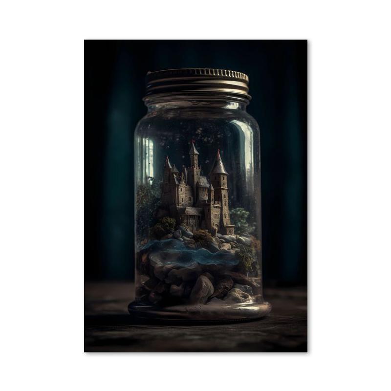 In Bottle Castle Forest Beach Hot Air Balloon Canvas Printings Posters and Prints Wall Art Pictures for Living Room Home Decor