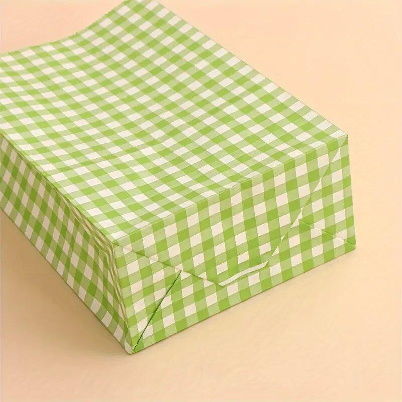 5/10/20 ST Färgglada Rutiga Papperspåsar För Fest Födelsedag Bröllop Shopping Presentpåse Kex Snacks Presentförpackning Dekoration