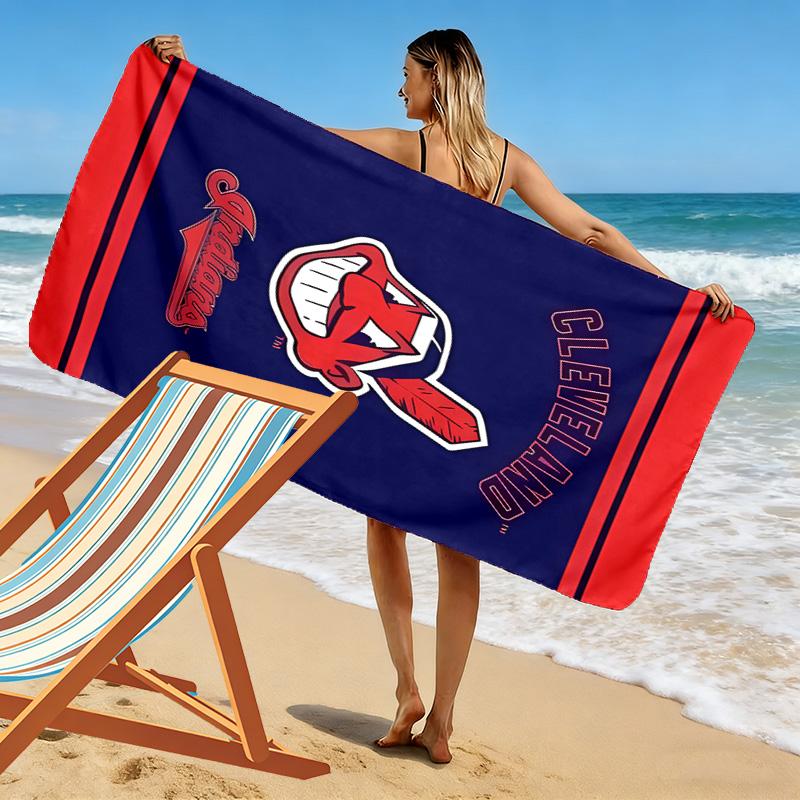 Cleveland Guardians Print Beach Towel, Large Soft Quick Dry Towel for Beach Camping Swimming