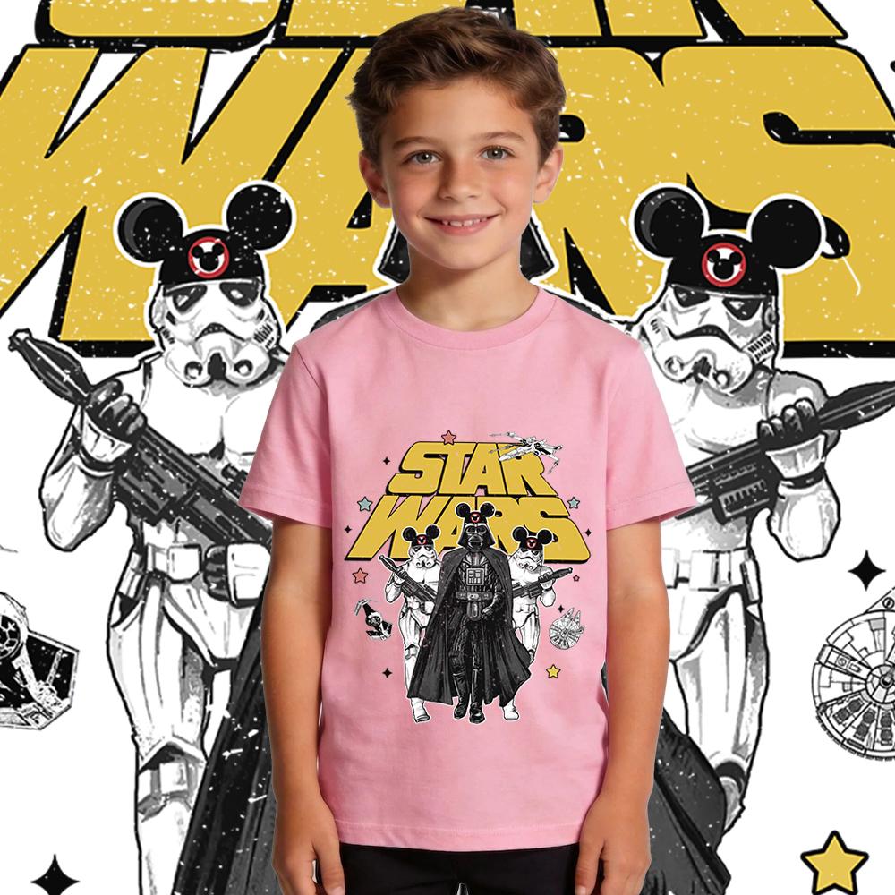 Star Wars Kids Cotton T Shirt Boys Girls Casual Short Sleeve Top Children Summer Clothing Toddler Fan Apparel
