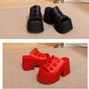 Johnature Fashionable Super High Heels Outdoor Slippers Genuine Leather Thick Soled Lightweight Women's Sandals